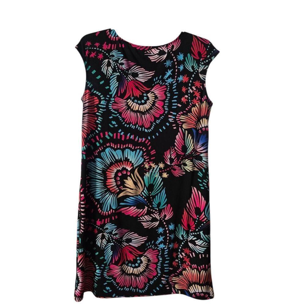Chicos Dress Womens Size LG/12  Floral Print Maxi Shift Sleeveless‎ Multicolored - Picture 2 of 5